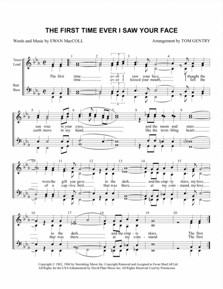 The First Time Ever I Saw Your Face (arr. Tom Gentry)