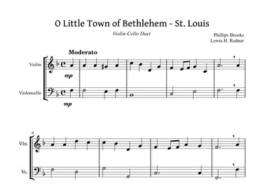O Little Town of Bethlehem (St. Louis) Violin-Cello Duet (arr. Lucas Figueiredo)