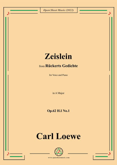 Loewe-Zeislein,in A Major,Op.62 H.I No.1 (arr. OSM Press)