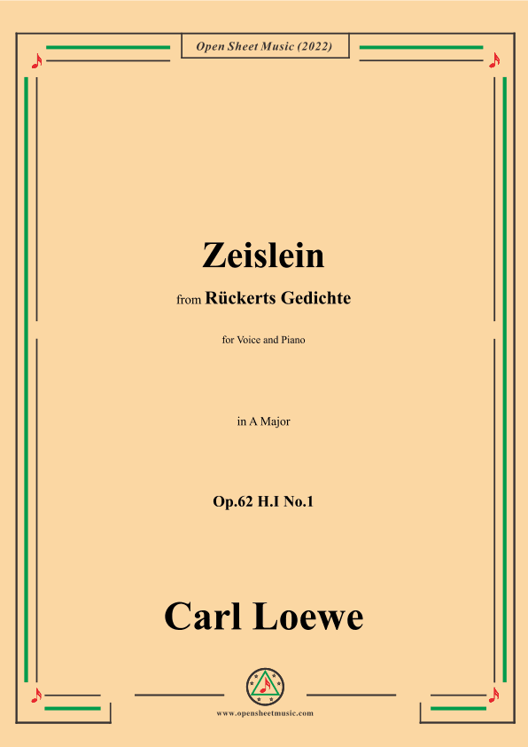 Loewe-Zeislein,in A Major,Op.62 H.I No.1 (arr. OSM Press)