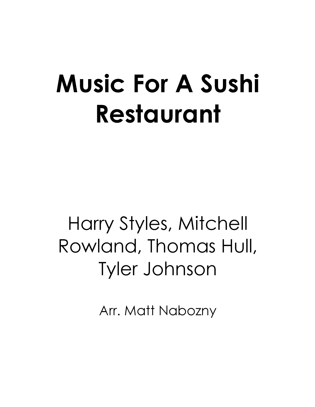 Music For A Sushi Restaurant (arr. Matt Nabozny)