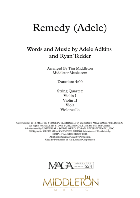 Remedy (arr. Tim Middleton)