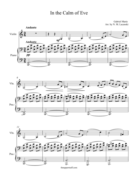 In the Calm of Eve (arr. Nick Lacanski)