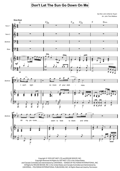 Don't Let The Sun Go Down On Me (arr. John Trent Wallace)