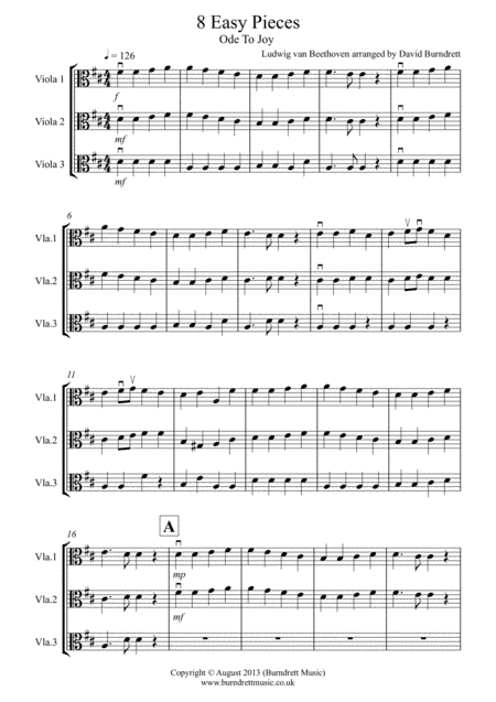 8 Easy Trios, for Viola (arr. David Burndrett)