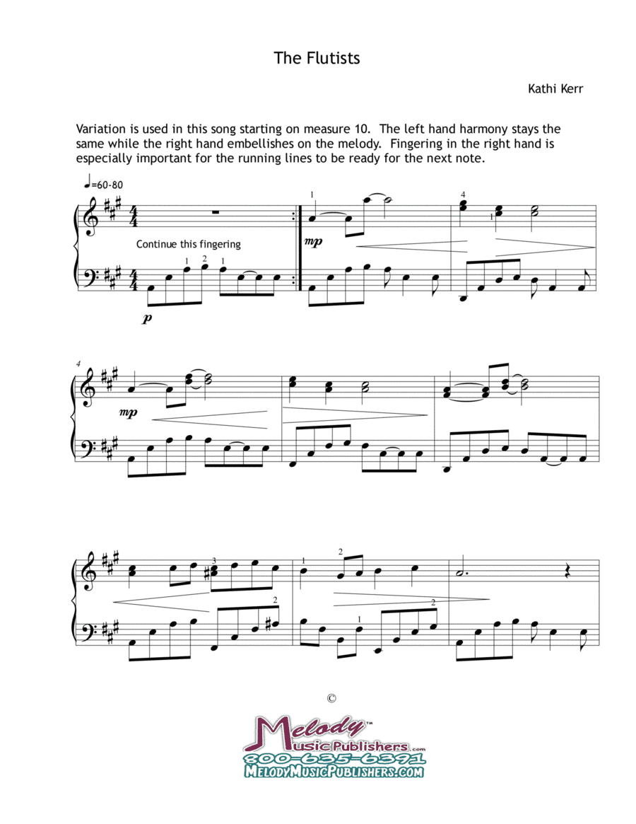 Piano solo late intermediate - The Flutists