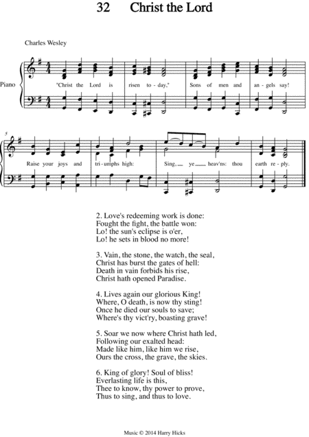 Christ the Lord. A new tune to a wonderful Wesley hymn.