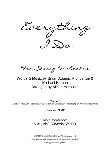(everything I Do) I Do It For You (arr. Alison Harbottle)