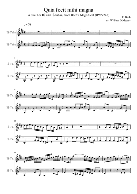 Bach for Two Tubas (arr. William D Mearns)