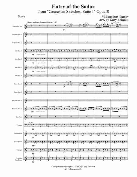 Entry of the Sardar (Mvt IV) from "Caucasian Sketches No. 1", Opus 10 (arr. Gary Bricault)