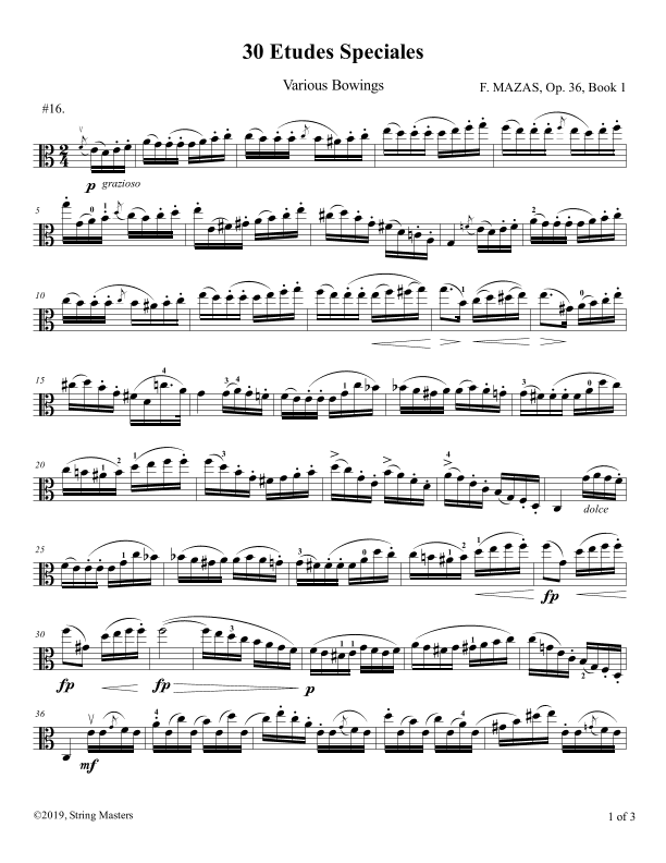Mazas, Etudes for Viola Op 36, Book 1, No.16 (arr. String Masters)