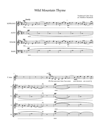 Wild Mountain Thyme (arr. Matthew Bumbach)