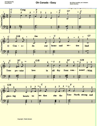 O Canada - Intermediate/Easy (arr. Doug Abbott)