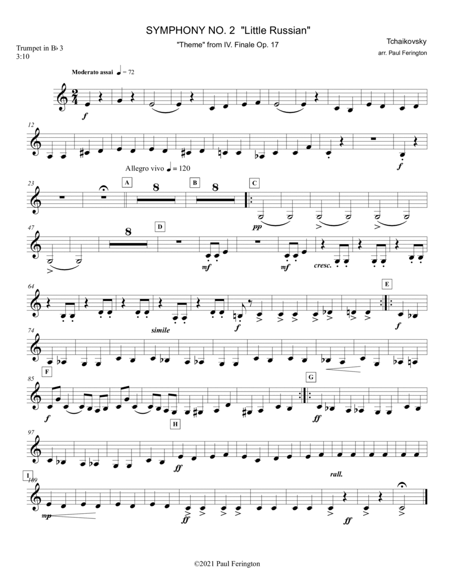 SYMPHONY #2 "Little Russian" Op. 17 - Finale (arr. Paul Ferington)