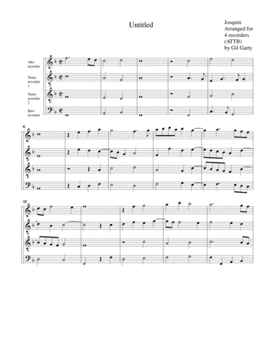 Untitled (arrangement for 4 recorders) (arr. Gil Garty)