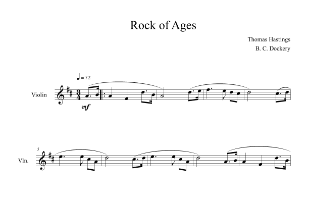 Rock of Ages (Violin Solo) (arr. B. C. Dockery)