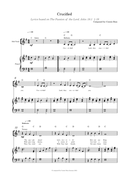 Crucified (Lent/Good Friday) - solo and piano