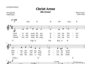 Christ Arose (He Arose) - Lead Sheet (G) (arr. Valdir Maia)