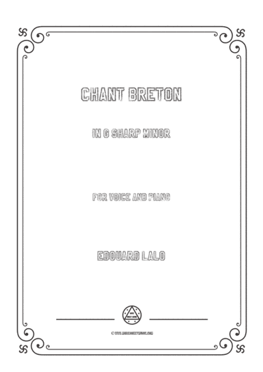 Lalo-Chant breton in g sharp minor,for Voice and Piano (arr. MSM)