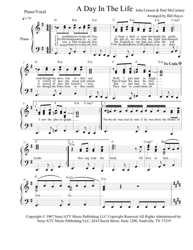 A Day In The Life (arr. Bill Hayes)