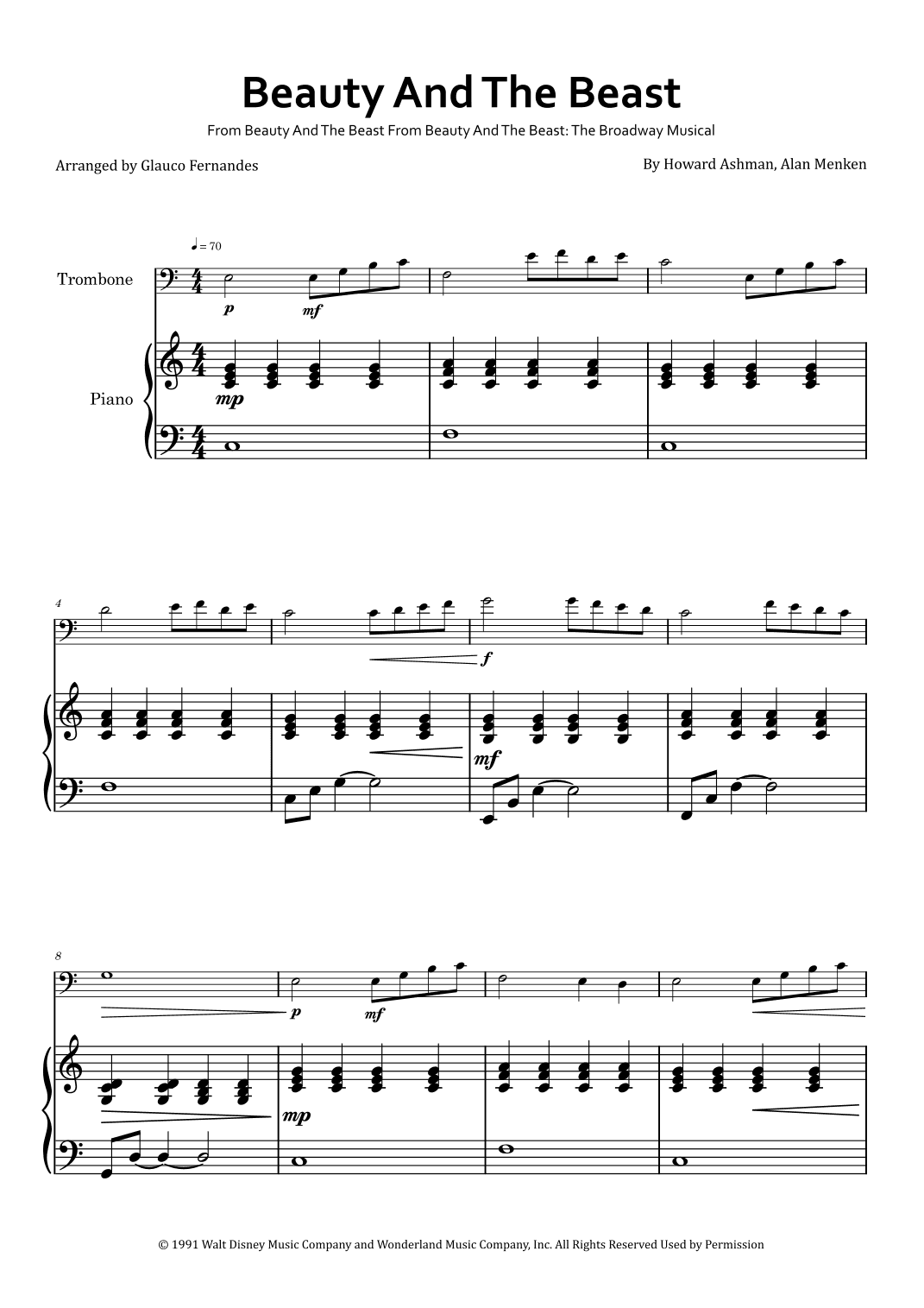 Beauty And The Beast (arr. Glauco Fernandes)