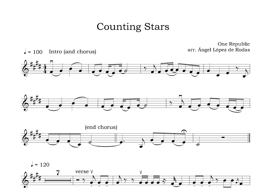 Counting Stars (arr. Ángel López de Rodas)