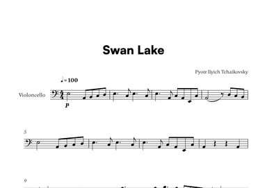 Tchaikovsky - Swan Lake (for Cello Solo) (arr. Cadenza Editions)