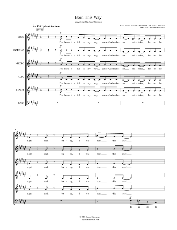 Born This Way (arr. Matthew Gagnon)