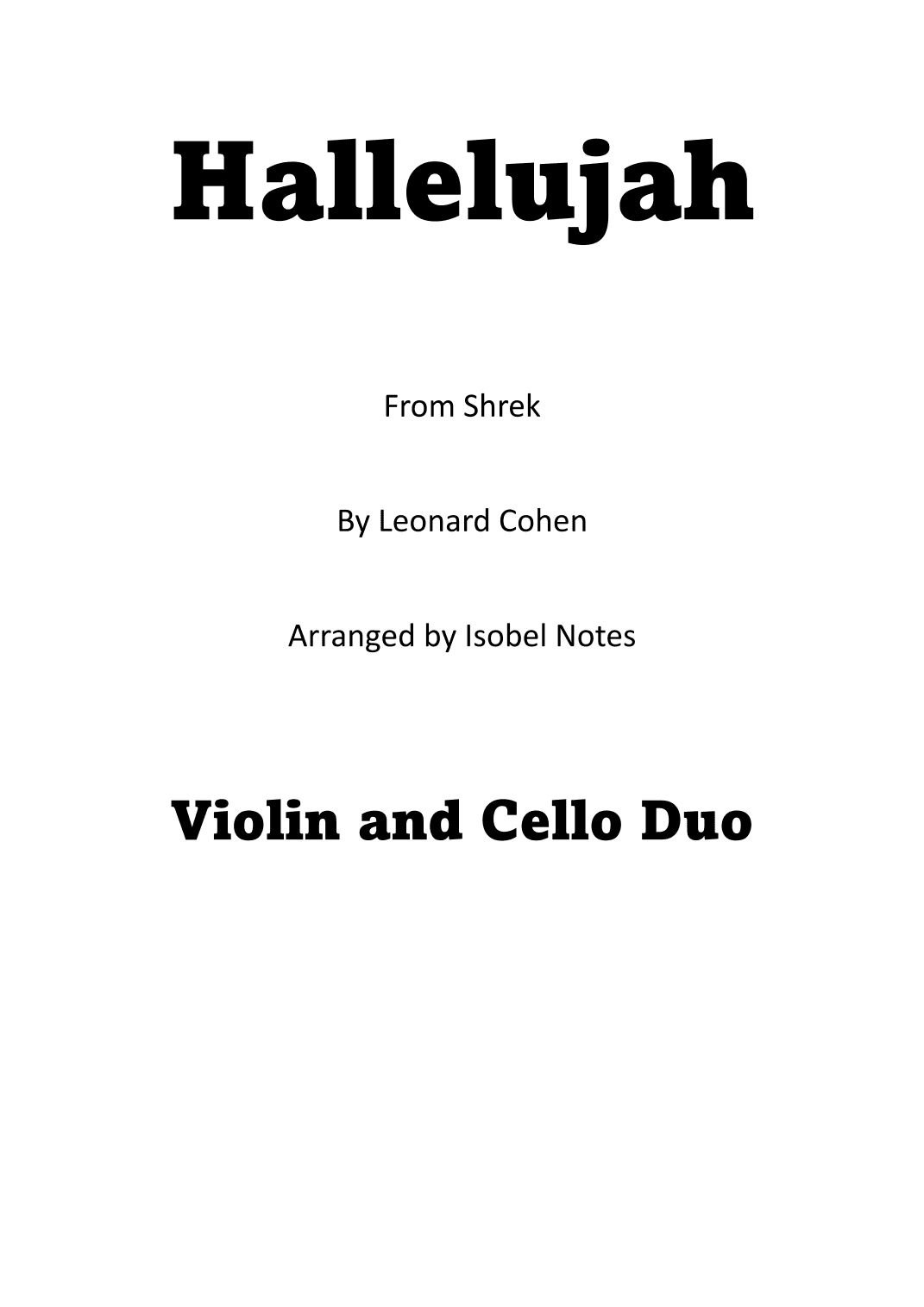 Hallelujah (arr. Isobel Notes)