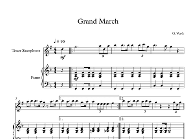 Grand March (Aida) - Giuseppe Verdi (Tenor Sax + Piano) (arr. Digital Book Music)