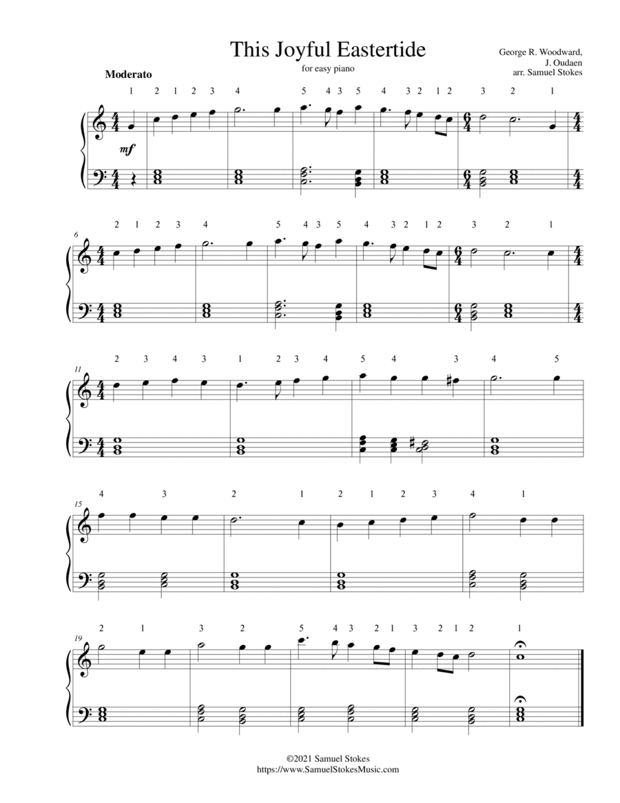 This Joyful Eastertide - for easy piano (arr. Samuel Stokes)