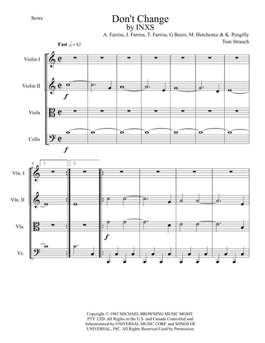 Don't Change (arr. Tom Strauch)