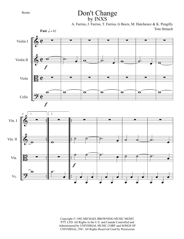 Don't Change (arr. Tom Strauch)