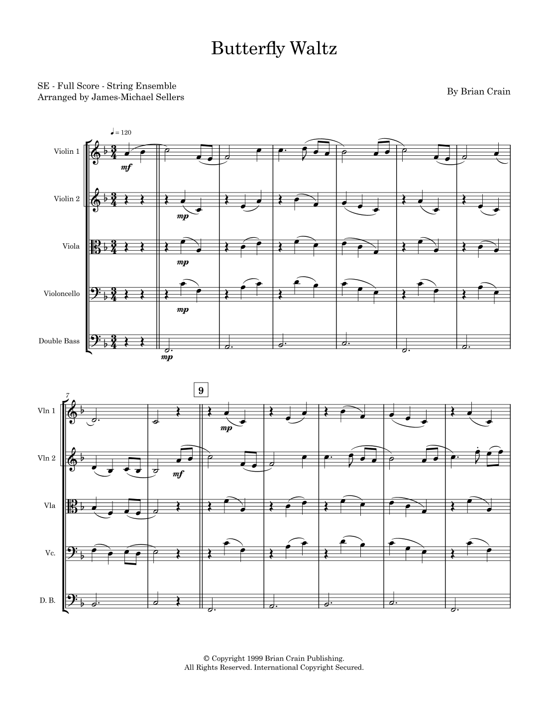 Butterfly Waltz (arr. James-Michael Sellers)