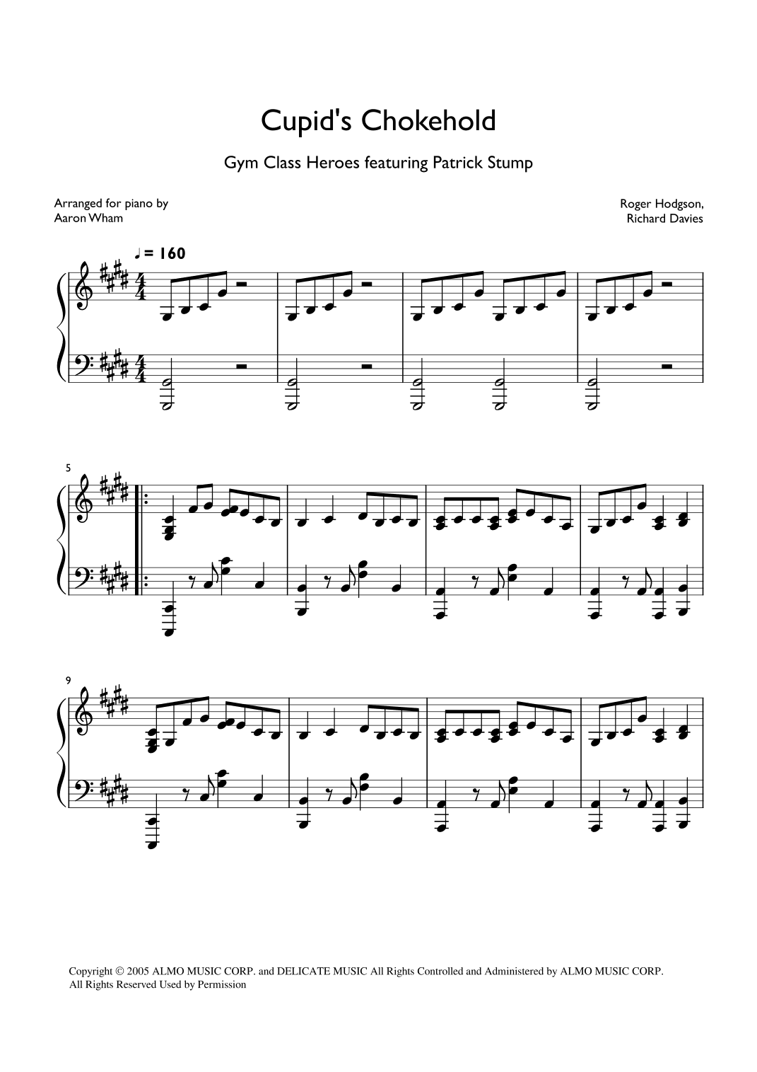 Cupid's Chokehold (arr. Aaron Wham)