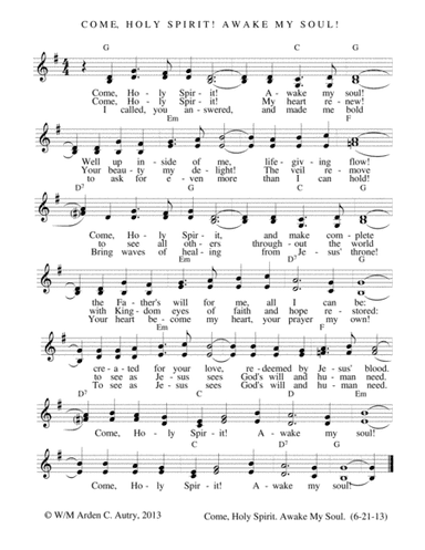 Come, Holy Spirit! Awake My Soul!