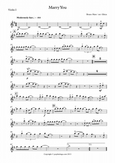 Marry You (arr. pop4strings.com)