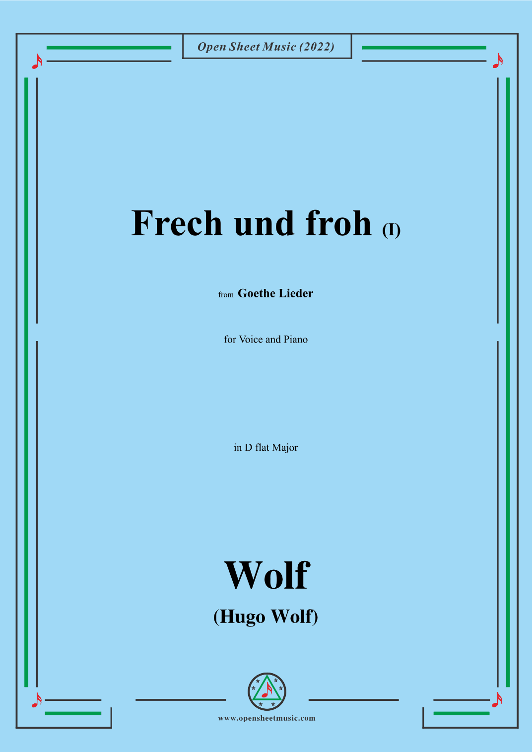 Wolf-Frech und froh I,in D flat Major,IHW10 No.16 (arr. OSM Press)
