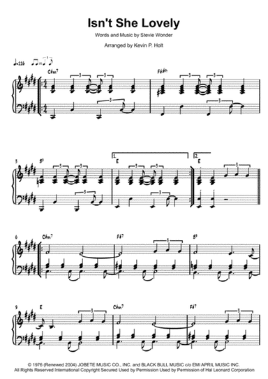 Isn't She Lovely (arr. Kevin P. Holt)