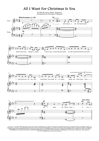 All I Want For Christmas Is You (arr. Henrique F Mangoni)