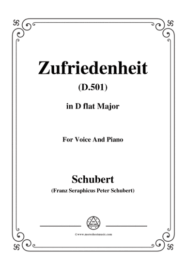 Schubert-Zufriedenheit(Contentment),D.501,in D flat Major,for Voice&Piano (arr. MSM)