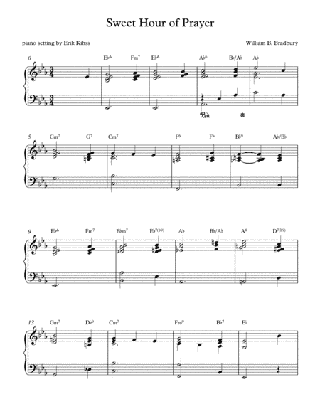 Sweet Hour of Prayer - piano arrangement by Erik Kihss (arr. Erik Kihss)