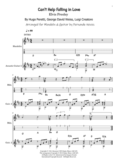 Can't Help Falling In Love (arr. FERNANDO LUIZ NEVES)