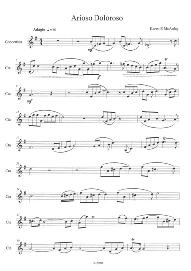 Arioso doloroso, for concertina and piano