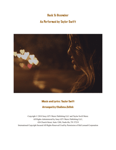 Back To December (arr. Challena Zellick)