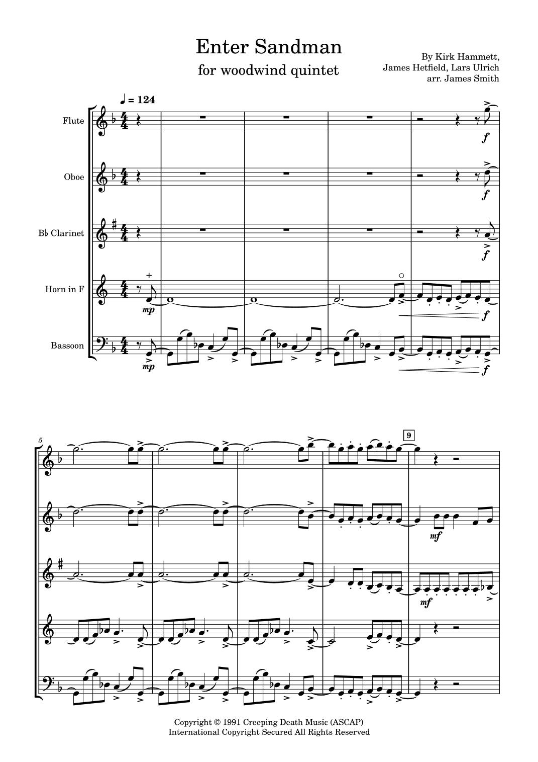 Enter Sandman (arr. James Smith)