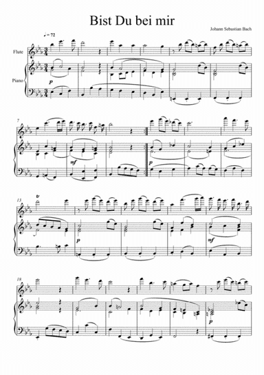 Johann Sebastian Bach - Bist du bei mir (Flute Solo) (arr. André Laitano)