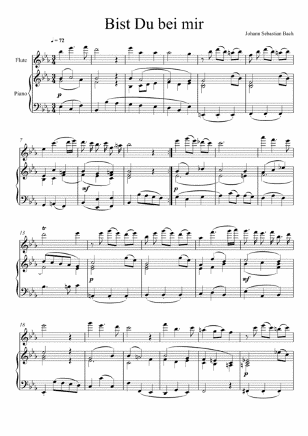 Johann Sebastian Bach - Bist du bei mir (Flute Solo) (arr. André Laitano)