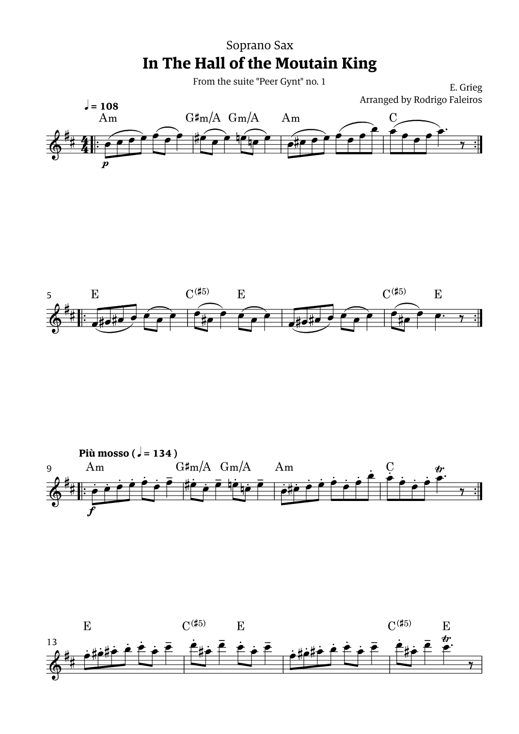 In the Hall of the Mountain King (for soprano sax solo) (arr. Rodrigo Faleiros)
