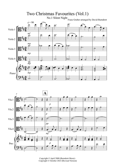 2 Christmas Favourites for Viola Quartet (volume one) (arr. David Burndrett)